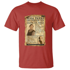 Vintage Newspaper Rosa Parks T Shirt One Person Can Change The World Quote TS12 Red Print Your Wear