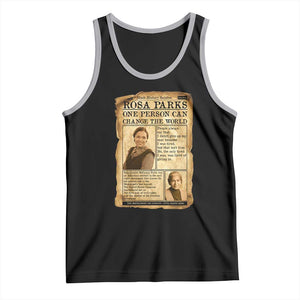 Vintage Newspaper Rosa Parks Tank Top One Person Can Change The World Quote TS12 Black Athletic Heather Print Your Wear