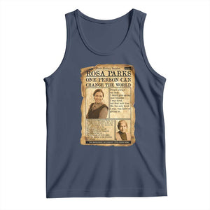 Vintage Newspaper Rosa Parks Tank Top One Person Can Change The World Quote TS12 Navy Print Your Wear