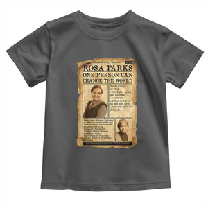 Vintage Newspaper Rosa Parks Toddler T Shirt One Person Can Change The World Quote TS12 Dark Heather Print Your Wear