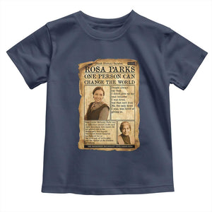 Vintage Newspaper Rosa Parks Toddler T Shirt One Person Can Change The World Quote TS12 Navy Print Your Wear