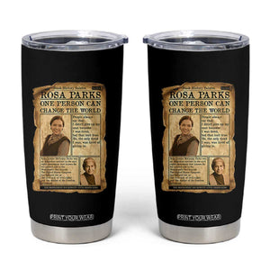 Vintage Newspaper Rosa Parks Tumbler Cup One Person Can Change The World Quote TS12 Black Print Your Wear