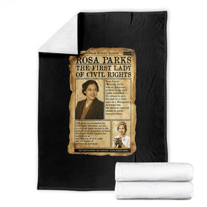 Vintage Newspaper Rosa Parks Throw Blanket Civil Rights Hero TS12 Black Print Your Wear