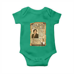 Vintage Newspaper Rosa Parks Baby Onesie Civil Rights Hero TS12 Irish Green Print Your Wear
