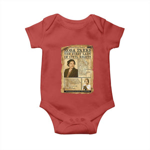 Vintage Newspaper Rosa Parks Baby Onesie Civil Rights Hero TS12 Red Print Your Wear