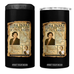 Vintage Newspaper Rosa Parks 4 in 1 Can Cooler Tumbler Civil Rights Hero TS12 One Size: 16 oz Black Print Your Wear