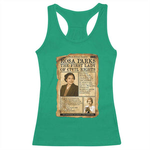 Vintage Newspaper Rosa Parks Racerback Tank Top Civil Rights Hero TS12 Irish Green Print Your Wear