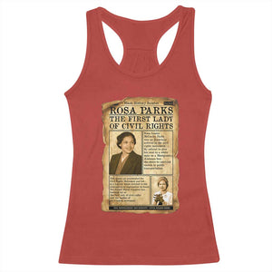 Vintage Newspaper Rosa Parks Racerback Tank Top Civil Rights Hero TS12 Red Print Your Wear