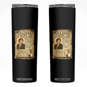 Vintage Newspaper Rosa Parks Skinny Tumbler Civil Rights Hero TS12 Black Print Your Wear