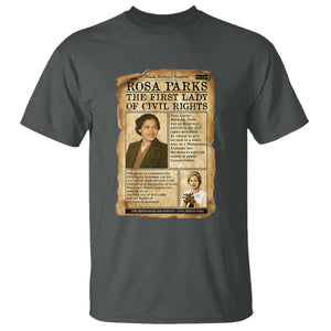 Vintage Newspaper Rosa Parks T Shirt Civil Rights Hero TS12 Dark Heather Print Your Wear