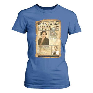 Vintage Newspaper Rosa Parks T Shirt For Women Civil Rights Hero TS12 Royal Blue Print Your Wear