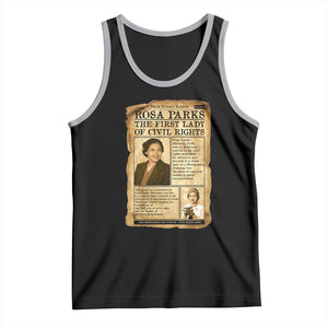 Vintage Newspaper Rosa Parks Tank Top Civil Rights Hero TS12 Black Athletic Heather Print Your Wear