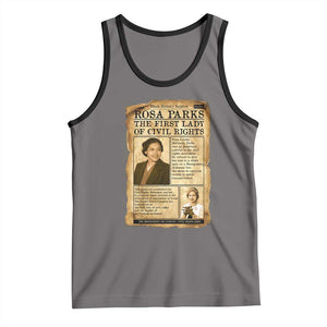 Vintage Newspaper Rosa Parks Tank Top Civil Rights Hero TS12 Deep Heather Black Print Your Wear
