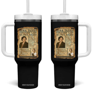 Vintage Newspaper Rosa Parks Tumbler With Handle Civil Rights Hero TS12 One Size: 40 oz Black Print Your Wear