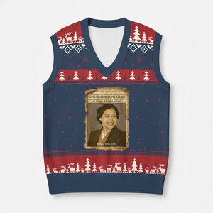 Vintage Rosa Parks V-Neck Knit Sweater Vest First Lady Of Civil Rights TS12 Navy Red Print Your Wear