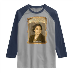 Vintage Rosa Parks Raglan Shirt First Lady Of Civil Rights TS12 Sport Gray Navy Print Your Wear