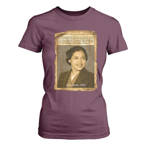 Vintage Rosa Parks T Shirt For Women First Lady Of Civil Rights TS12 Maroon Print Your Wear