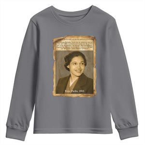 Vintage Rosa Parks Youth Sweatshirt First Lady Of Civil Rights TS12 Charcoal Print Your Wear