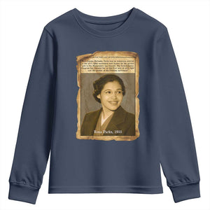 Vintage Rosa Parks Youth Sweatshirt First Lady Of Civil Rights TS12 Navy Print Your Wear