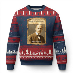 Vintage Newspaper W E B Du Bois Ugly Christmas Sweater Civil Rights Pioneer TS12 Navy Red Print Your Wear