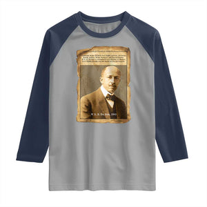 Vintage Newspaper W E B Du Bois Raglan Shirt Civil Rights Pioneer TS12 Sport Gray Navy Print Your Wear