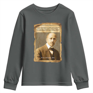 Vintage Newspaper W E B Du Bois Youth Sweatshirt Civil Rights Pioneer TS12 Dark Heather Print Your Wear