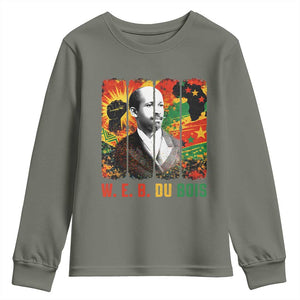 W E B Du Bois Youth Sweatshirt Civil Rights Leader Gift TS12 Military Green Print Your Wear
