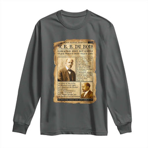 Vintage Newspaper W E B Du Bois Long Sleeve Shirt African American Scholar TS12 Dark Heather Print Your Wear