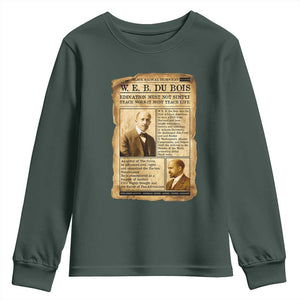 Vintage Newspaper W E B Du Bois Youth Sweatshirt African American Scholar TS12 Dark Forest Green Print Your Wear
