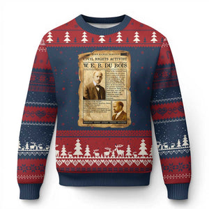 Vintage Newspaper W E B Du Bois Ugly Christmas Sweater Civil Rights History TS12 Navy Red Print Your Wear