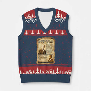 Vintage Newspaper W E B Du Bois V-Neck Knit Sweater Vest Civil Rights History TS12 Navy Red Print Your Wear