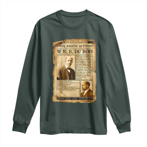 Vintage Newspaper W E B Du Bois Long Sleeve Shirt Civil Rights History TS12 Dark Forest Green Print Your Wear