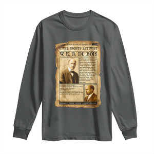 Vintage Newspaper W E B Du Bois Long Sleeve Shirt Civil Rights History TS12 Dark Heather Print Your Wear