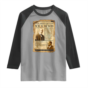 Vintage Newspaper W E B Du Bois Raglan Shirt Civil Rights History TS12 Sport Gray Black Print Your Wear