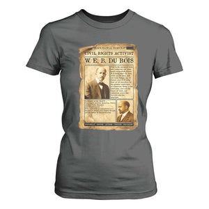Vintage Newspaper W E B Du Bois T Shirt For Women Civil Rights History TS12 Dark Heather Print Your Wear