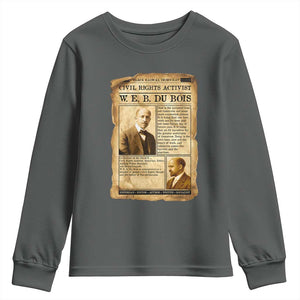 Vintage Newspaper W E B Du Bois Youth Sweatshirt Civil Rights History TS12 Dark Heather Print Your Wear
