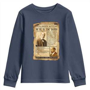 Vintage Newspaper W E B Du Bois Youth Sweatshirt Civil Rights History TS12 Navy Print Your Wear