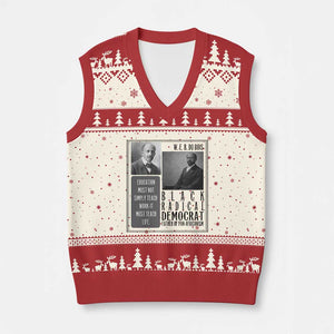 W E B Du Bois V-Neck Knit Sweater Vest Pan Africanism Intellectual Leader TS12 Beige Red Print Your Wear