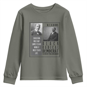 W E B Du Bois Youth Sweatshirt Pan Africanism Intellectual Leader TS12 Military Green Print Your Wear