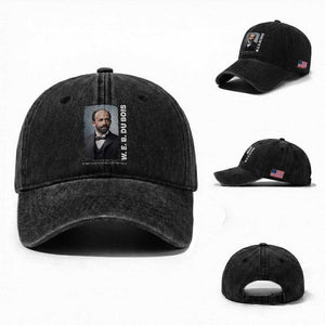 W E B Du Bois Washed Cotton Baseball Cap Black Thought Leader And Intellectual Legacy TS12 Washed Cap Universal Fit Black Print Your Wear