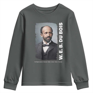 W E B Du Bois Youth Sweatshirt Black Thought Leader And Intellectual Legacy TS12 Dark Heather Print Your Wear