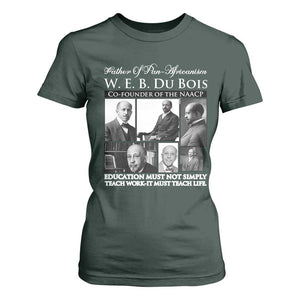 W E B Du Bois T Shirt For Women Education Must Teach Life Quote TS12 Dark Forest Green Print Your Wear