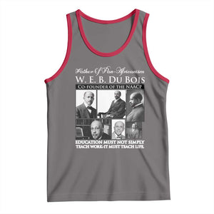 W E B Du Bois Tank Top Education Must Teach Life Quote TS12 Deep Heather Red Print Your Wear