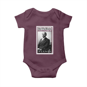 Vintage Stamp W E B Du Bois Baby Onesie Black Thought Leader TS12 Maroon Print Your Wear