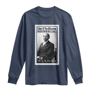Vintage Stamp W E B Du Bois Long Sleeve Shirt Black Thought Leader TS12 Navy Print Your Wear