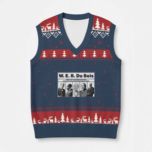 W E B Du Bois Quote V-Neck Knit Sweater Vest There Is But One Coward On Earth TS12 Navy Red Print Your Wear