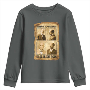 W E B Du Bois Youth Sweatshirt African American History Gift TS12 Dark Heather Print Your Wear