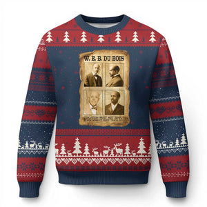 Education Must Teach Life W E B Du Bois Quote Ugly Christmas Sweater TS12 Navy Red Print Your Wear