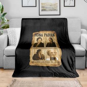 One Person Can Change The World Quote Throw Blanket Rosa Parks Legacy TS12 Print Your Wear