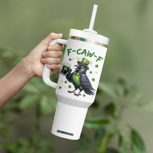 F Caw F Raven Lover Tumbler With Handle Funny St Patricks Day Gift TS12 Print Your Wear